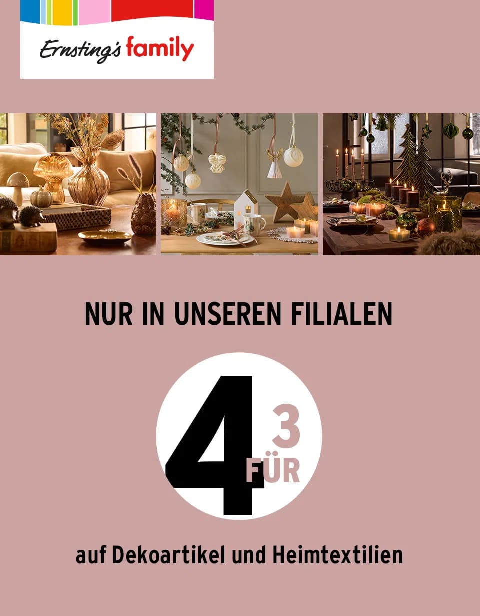 3 für 2 auf Kindermode bei Ernsting's family!
