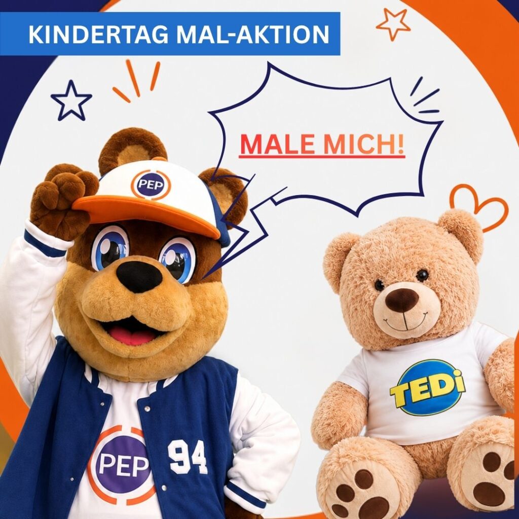 Kinder aufgepasst: Malt unser Maskottchen „Peppi“