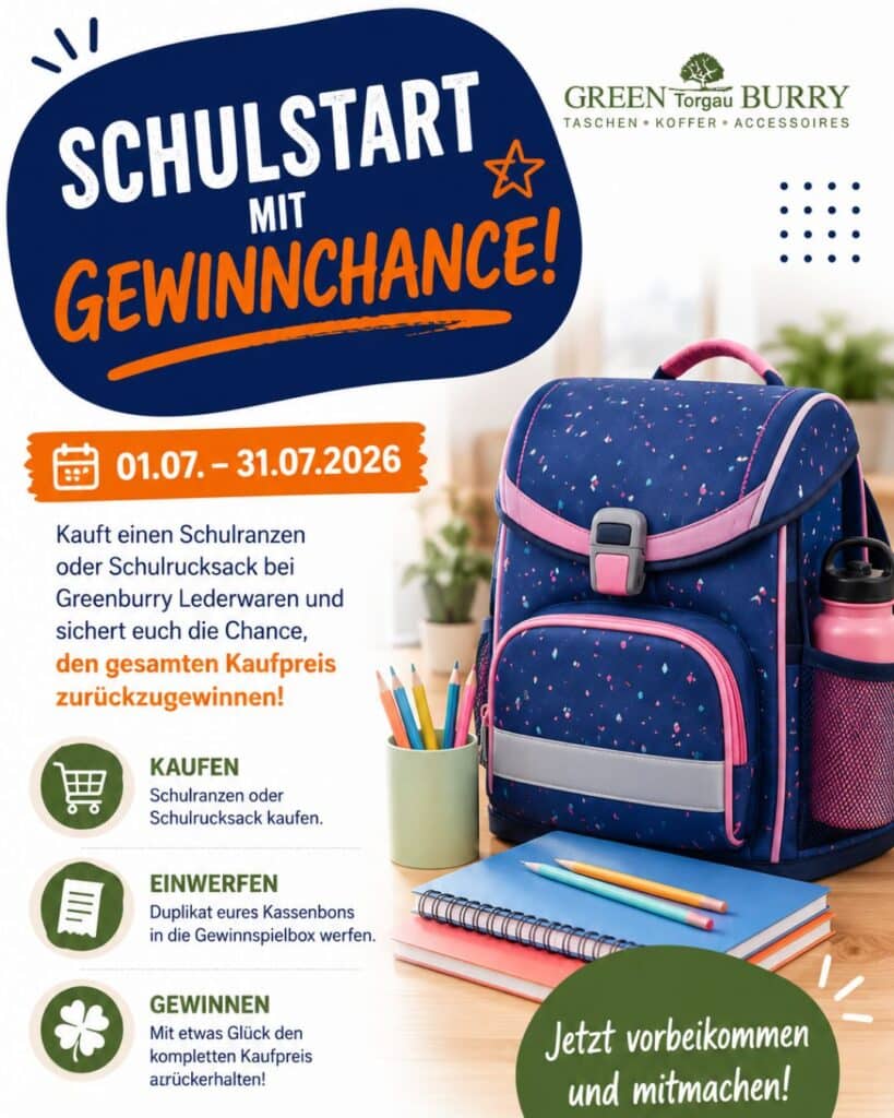 Schulstart mit Gewinnchance bei Greenburry Lederwaren